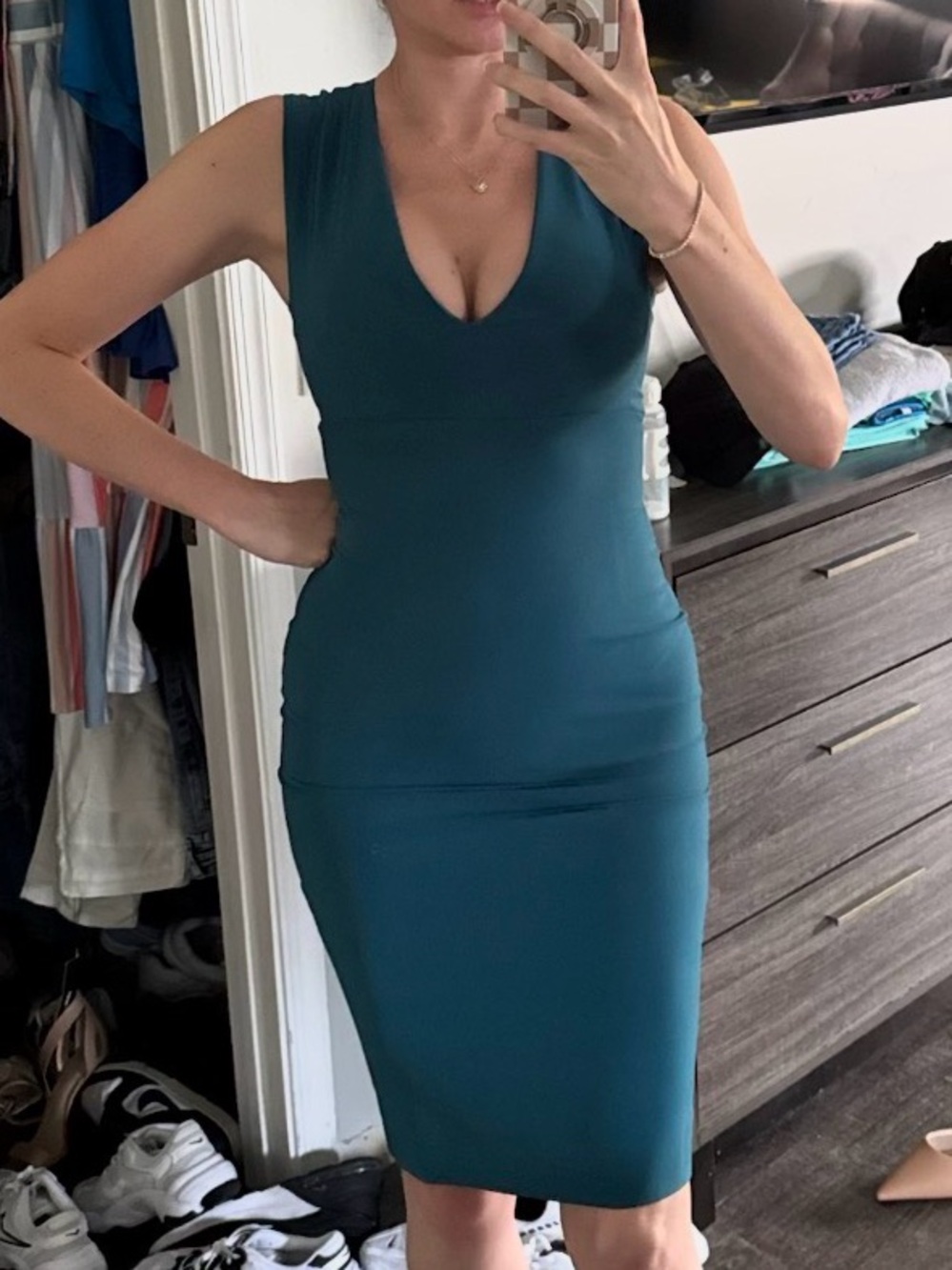 Guess by Marciano- secret beach body con Sleeveless Teal Bodycon Dress - Women